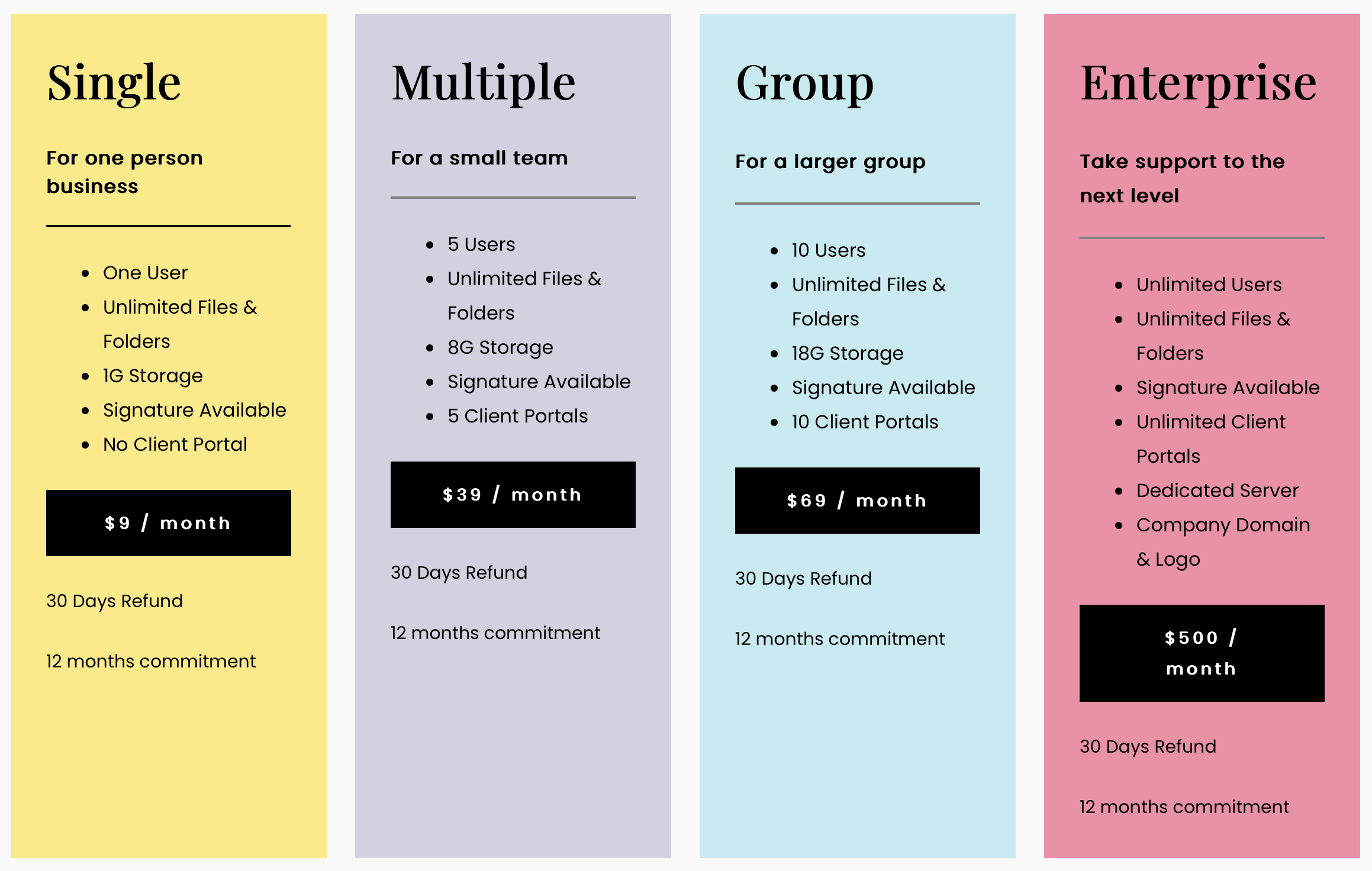 FileClouding Pricing Plans